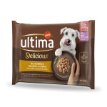44 x 100g ultima fit & delicious mini pour chiens adultes au saumon et � la dinde, nourriture humide ...