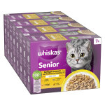 144x85g whiskas senior senior 7 + s�lection de volaille en gel�e - p�t�e pour chat