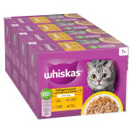 48x85g m�gapack whiskas adult 1 + s�lection de volaille en gel�e - p�t�e pour chat