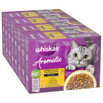 48x85g whiskas 1 + aromatic selection volaille en sauce nourriture humide pour chats