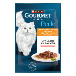 52x85g m�gapack gourmet perle les aiguillettes de saumon - p�t�e pour chat
