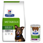 6. 5kg poulet hill's prescription diet metabolic croquettes pour chien + 3x354g nourriture humide offertes ...