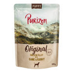 6x 300g purizon puppy filet de poulet avec gibier & lapin nourriture pour chiens humide