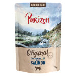 6x 70g purizon adult sterilised filet de poulet, saumon nourriture pour chats humide