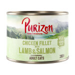 6x200g purizon adult filet de poulet, saumon, agneau - p�t�e pour chat