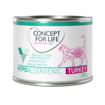 6x200g veterinary diet hypoallergenic dinde concept for life humide pour chat adulte