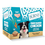 6x395g burns poulet �lev� en plein air, carottes, riz brun nourriture humide pour chien
