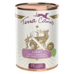 6x400g terra canis light gibier et lapin aux concombres et aux p�ches nourriture humide pour chien