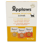 6x70g pouch au bouillon slection du poulet (3 varits) applaws nourriture humide pour chat