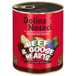 6x800g, dolina noteci superfood, coeur de boeuf et d'oie, nourriture humide pour chiens
