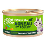 12x85g edgard & cooper adult morceaux en sauce sans crales agneau, poulet - pte pour chat