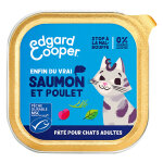 12x85g edgard & cooper adult pt sans crales saumon, poulet - pte pour chat