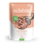 Lot conomique: 24x85g schesir complete nutrition filet en gele au thon et au saumon nourriture pour ...