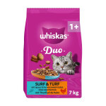 7kg whiskas 1 + duo surf & turf thon et poulet nourriture s�che pour chats