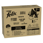 80x85g mégapack felix tendres effilés - senior : boeuf, saumon, poulet, thon 80x85g mégapack felix tendres effilés - senior : boeuf, saumon, poulet, thon