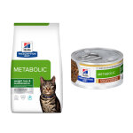 8kg metabolic weight management thon pd hill's croquettes pour chat + 6x82g botes offertes !