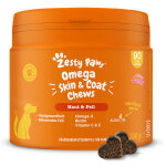 90 comprims  mcher zesty paws omega skin & coat au saumon, aliment complmentaire pour chiens