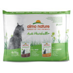 Almo nature holistic anti hairball pour chat - lot mixte : 3 x 70 g poulet + 3 x 70 g b?uf