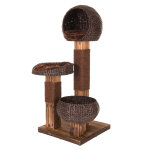 Arbre  chat burned wood - marron + support de fixation universel