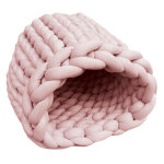 Aumller cave  chat tresse en grosse maille rose