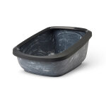 Bac  litire savic aseo jumbo marble pour chat - gris marbr / noir