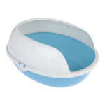 Bac à litière tiaki cobby blanc / bleu pour chat Bac à litière tiaki cobby blanc / bleu pour chat