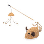 Beeztees catnip set de jouets en lige souris en lige reinie + canne  pche octopus tako pour chats ...