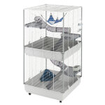 Cage furet tower ferplast pour rat et furet - gris : l 80 x l 75 x h 161 cm