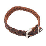 Collier en cuir tress brun 44 - 54cm tour de cou, 25mm de large chien