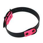 Collier heim bicolore rivet noir / rose 25mm de large, 60cm de long chien