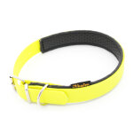 Collier heim biothane� doubl�, jaune fluo taille 40 : 28 - 35 cm de tour de cou, 19mm de large chien
