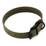 Collier heim biothane, olive pour chien - tour de cou 36 - 44 cm, l 25 mm