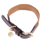 Collier nomad tales bloom, caramel pour chien - taille m : tour de cou 40 - 46 cm, l 32 mm