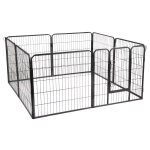 Enclos en mtal 8 lments de l 80 x h 80 cm, pour chiot