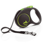 Flexi black design corde verte, 5m gr. s : jusqu' 12kg de chien