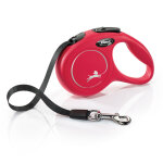 Flexi classic laisse � sangle rouge, 3m gr. xs : jusqu'� 12kg de chien