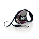 Flexi glam composition laisse  sangle, noir taille s : jusqu' 12kg (3m) pour chiens