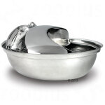 Fontaine à eau raindrop en inox 1, 75l pour chat et petit chien Fontaine à eau raindrop en inox 1, 75l pour chat et petit chien