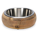 Gamelle en bois et inox designed by lotte mandira pour chien - capacit : 650 ml, 16, 5 cm de diamtre ...