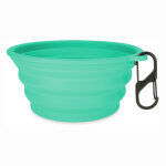 Gamelle de voyage en silicone tiaki , turquoise pour chien et chat - 750 ml