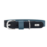Hunter collier wolmar biothane� x cuir, bleu fum� / noir gr. l�: 55cm de long, 24mm de large chien