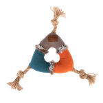 Jouet tiaki triangle en corde et peluche pour chien - 17 cm de diamètre Jouet tiaki triangle en corde et peluche pour chien - 17 cm de diamètre