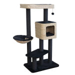 Karlie meuble griffoir en jacinthe d'eau sombra l noir / naturel accessoires pour chats
