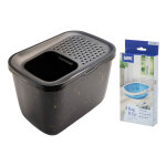 Kit de dmarrage bac  litire savic hop in marble (bac  litire + sacs  litire bag it up), pour chat ...
