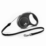 Laisse - cordon flexi black design (5 m), noir pour chien - taille s : jusqu' 12 kg