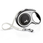 Laisse flexi new comfort l pour chien - 8 m, sangle, noir
