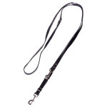 Laisse r�glable et rivet�e heim, noir l 240 x l 2 cm - pour chien