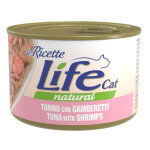 Life cat 'le ricette' 4 x 150 g humide pour chats - thon, crevettes Life cat 'le ricette' 4 x 150 g humide pour chats - thon, crevettes