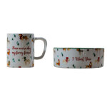 Lot de 2 mugs et bols « funny winter dog » de tiaki, accessoires pour chiens Lot de 2 mugs et bols « funny winter dog » de tiaki, accessoires pour chiens