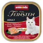 Lot animonda vom feinsten adult 32 x 100 g pour chat - b?uf, blanc de poulet et herbes